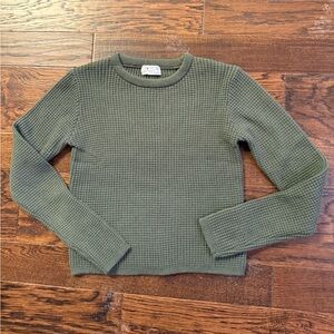 Green Waffle Knit Sweater by Poof women’s medium stylish color & design
